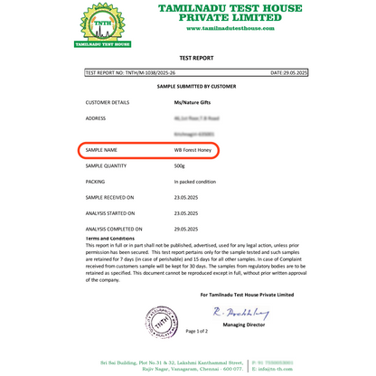 WB Forest Honey – 100% Pure & Raw Honey from West Bengal Deep Forest | Unprocessed & Unfiltered